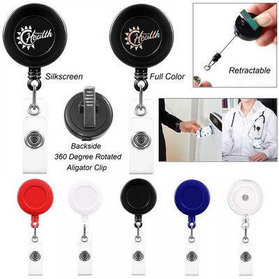 Retractable Badge Holder with Swivel Alligator Clip
